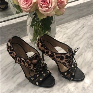 Valentino Garavani Rockstud Leopard Sandal Booties